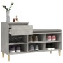 Mueble zapatero madera contrachapada gris hormigón 102x36x60 cm