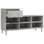 Mueble zapatero madera contrachapada gris hormigón 102x36x60 cm