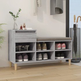 Mueble zapatero madera contrachapada gris Sonoma 102x36x60 cm