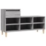 Mueble zapatero madera contrachapada gris Sonoma 102x36x60 cm