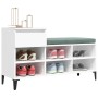 Mueble zapatero madera contrachapada blanco 102x36x60 cm