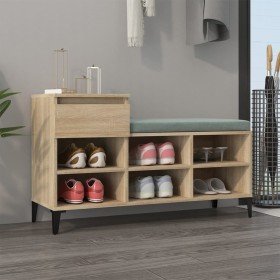 Mueble zapatero madera contrachapada roble Sonoma 102x36x60 cm Mueble zapatero madera contrachapada roble Sonoma 102x36x60 cm