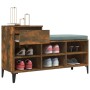 Mueble zapatero madera contrachapada roble ahumado 102x36x60 cm