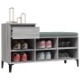 Mueble zapatero madera contrachapada gris Sonoma 102x36x60 cm
