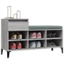 Mueble zapatero madera contrachapada gris Sonoma 102x36x60 cm