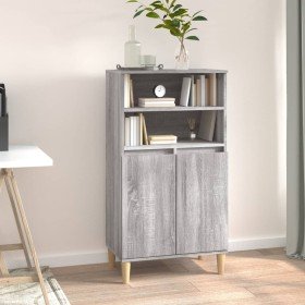 Aparador alto de madera contrachapada gris Sonoma 60x36x110 cm Aparador alto de madera contrachapada gris Sonoma 60x36x110 cm