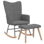 Silla mecedora con reposapiés tela gris oscuro de vidaXL, Mecedoras - Ref: Foro24-328019, Precio: 131,78 €, Descuento: %