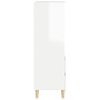 Aparador alto madera contrachapada blanco brillo 40x36x110 cm
