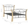 Schwarzer Metallbettrahmen 90x200 cm von vidaXL, Betten und Lattenroste - Ref: Foro24-324883, Preis: 89,93 €, Rabatt: %