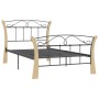 Black metal bed frame 100x200 cm by vidaXL, Beds and slatted bases - Ref: Foro24-324884, Price: 147,05 €, Discount: %