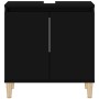 Armario para lavabo madera contrachapada negro 58x33x60 cm