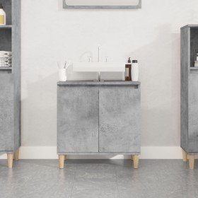 Armario de lavabo madera contrachapada gris hormigón 58x33x60cm Armario de lavabo madera contrachapada gris hormigón 58x33x60cm