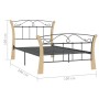 Black metal bed frame 100x200 cm by vidaXL, Beds and slatted bases - Ref: Foro24-324884, Price: 147,05 €, Discount: %