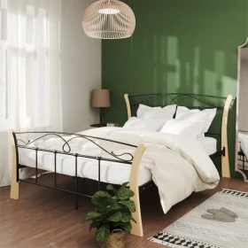 Black metal bed frame 120x200 cm by vidaXL, Beds and slatted bases - Ref: Foro24-324885, Price: 96,26 €, Discount: %