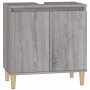 Armario de lavabo madera contrachapada gris Sonoma 58x33x60 cm
