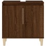 Armario de lavabo madera contrachapada roble marrón 58x33x60 cm
