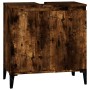 Armario de lavabo madera contrachapada roble ahumado 58x33x60cm