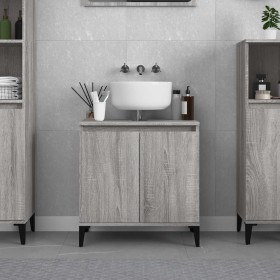 Armario de lavabo madera contrachapada gris Sonoma 58x33x60 cm Armario de lavabo madera contrachapada gris Sonoma 58x33x60 cm