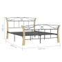 Black metal bed frame 120x200 cm by vidaXL, Beds and slatted bases - Ref: Foro24-324885, Price: 97,04 €, Discount: %