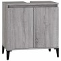 Armario de lavabo madera contrachapada gris Sonoma 58x33x60 cm en Tocadores de baño | Comprar online en Foro24