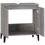 Armario de lavabo madera contrachapada gris Sonoma 58x33x60 cm en Tocadores de baño | Comprar online en Foro24