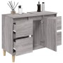 Armario de lavabo madera contrachapada gris Sonoma 80x33x60 cm
