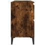 Armario de lavabo madera contrachapada roble ahumado 80x33x60cm