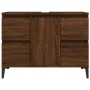 Armario de lavabo madera contrachapada roble marrón 80x33x60 cm