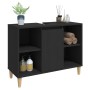 Armario para lavabo madera contrachapada negro 80x33x60 cm en Tocadores de baño | Comprar online en Foro24