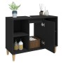 Armario para lavabo madera contrachapada negro 80x33x60 cm en Tocadores de baño | Comprar online en Foro24