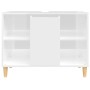 Armario de lavabo madera contrachapada blanco brillo 80x33x60cm