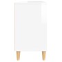 Armario de lavabo madera contrachapada blanco brillo 80x33x60cm