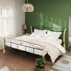 Estructura de cama de metal negra 200x200 cm de vidaXL, Camas y somieres - Ref: Foro24-324889, Precio: 149,75 €, Descuento: %