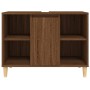 Armario de lavabo madera contrachapada roble marrón 80x33x60 cm