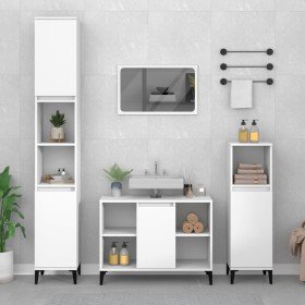 Armario para lavabo madera contrachapada blanco 80x33x60 cm