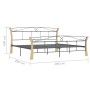 Estructura de cama de metal negra 200x200 cm