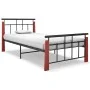 Metal bed frame and solid oak wood 90x200 cm by vidaXL, Beds and slatted bases - Ref: Foro24-324890, Price: 81,97 €, Discount: %