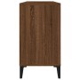 Armario de lavabo madera contrachapada marrón roble 80x33x60 cm