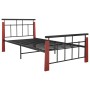 Metal bed frame and solid oak wood 90x200 cm by vidaXL, Beds and slatted bases - Ref: Foro24-324890, Price: 82,66 €, Discount: %