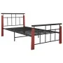 Metal bed frame and solid oak wood 90x200 cm by vidaXL, Beds and slatted bases - Ref: Foro24-324890, Price: 81,97 €, Discount: %