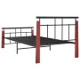 Bettgestell aus Metall und massivem Eichenholz 90x200 cm von vidaXL, Betten und Lattenroste - Ref: Foro24-324890, Preis: 81,9...