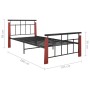 Metal bed frame and solid oak wood 90x200 cm by vidaXL, Beds and slatted bases - Ref: Foro24-324890, Price: 82,66 €, Discount: %