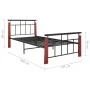 Metal bed frame and solid oak wood 90x200 cm by vidaXL, Beds and slatted bases - Ref: Foro24-324890, Price: 81,97 €, Discount: %
