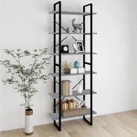 Estantería alta madera contrachapada gris Sonoma 80x30x210 cm en Librerías y estanterías | Comprar online en Foro24