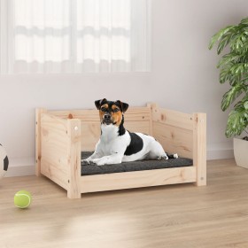 Cama para perros 55,5x45,5x28 cm de madera maciza de pino