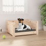 Cama para perros 55,5x45,5x28 cm de madera maciza de pino
