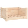 Cama para perros 55,5x45,5x28 cm de madera maciza de pino