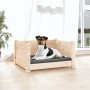 Cama para perros 55,5x45,5x28 cm de madera maciza de pino