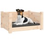 Cama para perros 55,5x45,5x28 cm de madera maciza de pino