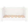 Cama para perros blanca 55,5x45,5x28 cm madera maciza de pino